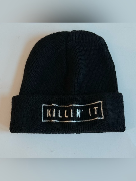 Brandy Melville Accessories - Brandy Melville Black 'Killin' It' Beanie